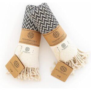 Cotton hand towels set of 2 decorative bathroom kitchen yoga face hair tea towel